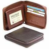 RFID Zipper Passcase Wallet