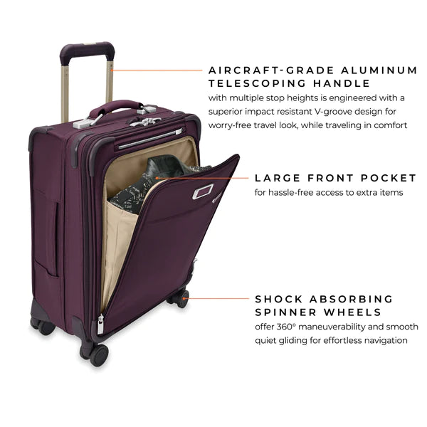 Briggs & Riley | Baseline | Global 21" Carry-On Expandable Spinner | Plum