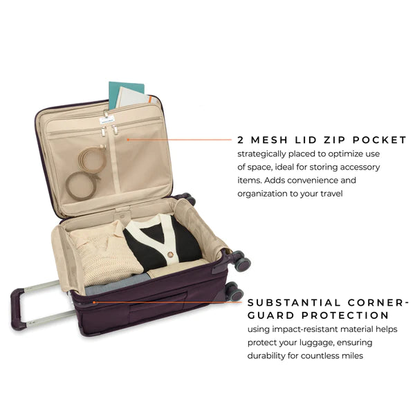Briggs & Riley | Baseline | Global 21" Carry-On Expandable Spinner | Plum