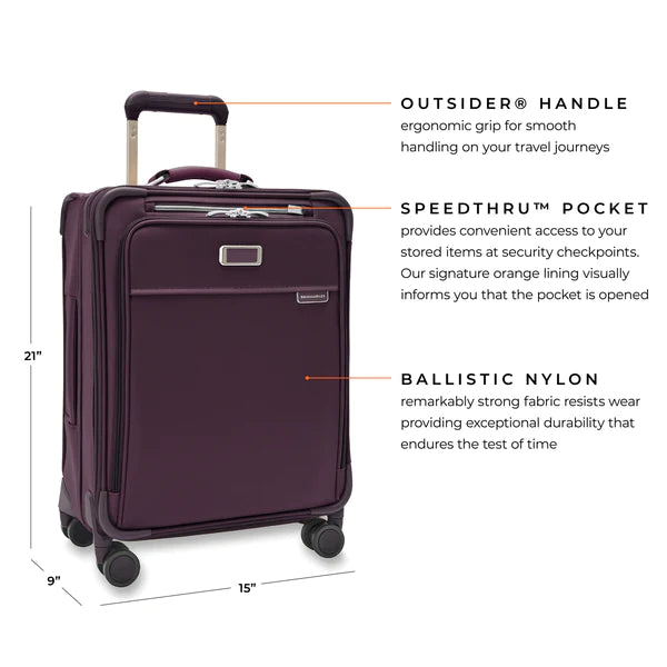 Briggs & Riley | Baseline | Global 21" Carry-On Expandable Spinner | Plum