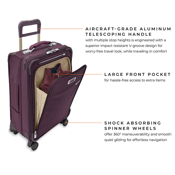 Briggs & Riley | Baseline | Essential 22" Carry-On Expandable Spinner | Plum