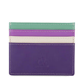 Mywalit credit card holder wallet with multiple card slots and colorful leather design on a white background.