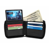 RFID Zipper Passcase Wallet