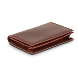 Osgoode Marley RFID gusset card case wallet with distressed leather finish, multiple card slots, and compact design.