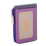 Mywalit small zip purse wallet with colorful leather exterior and compact design, ideal for organizing cards and cash.