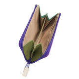 Mywalit small zip purse wallet in vibrant leather with multiple card slots and a zip coin compartment.