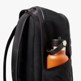 Bellroy Transit Workpack 20L backpack with multiple compartments, padded shoulder straps, and sleek black design for daily commuting.
