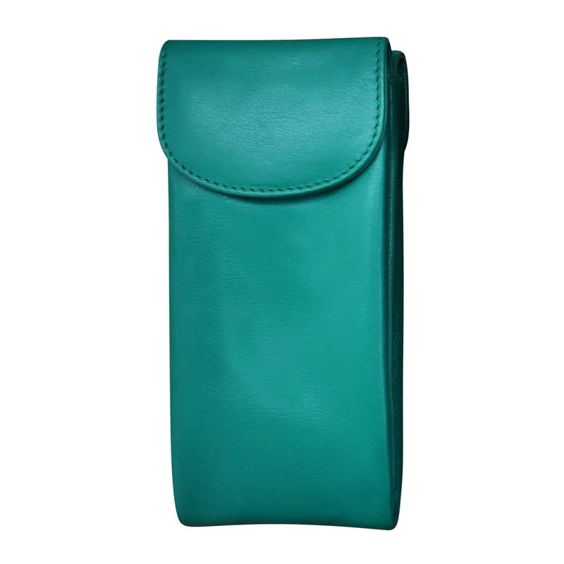 Aqua-colored ILI double eyeglass case made of durable material, designed to hold and protect two pairs of glasses.