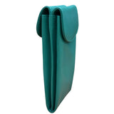 Blue ILI double eyeglass case with a sleek design, open to show two compartments for storing glasses securely.
