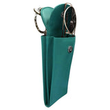 ILI double eyeglass case in aqua color with black accents, featuring a sleek, compact design for storing two pairs of glasses.