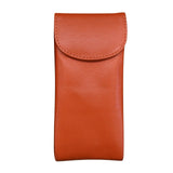 Orange ILI double eyeglass case with durable exterior and soft interior for storing two pairs of glasses.