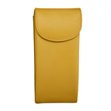 Yellow ILI double eyeglass case with sleek design, holding two pairs of glasses inside.
