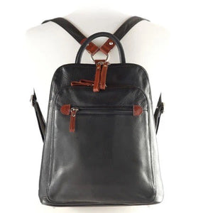 Osgoode Marley organizer backpack with multiple compartments, padded shoulder straps, and a sleek design for everyday use.