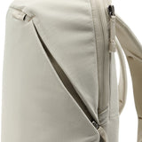 Peak Design City Backpack 15L in moon color, showing the sleek exterior with multiple compartments and adjustable straps.