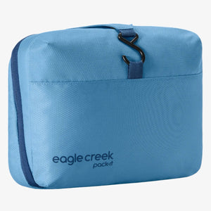 Eagle Creek PACK-IT™ Hanging Toiletry Kit with multiple compartments and hanging hook for organized travel storage.