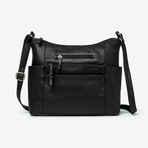 Black Osgoode Marley Everyday Tote bag with front pocket and dual handles, shown from the front view.