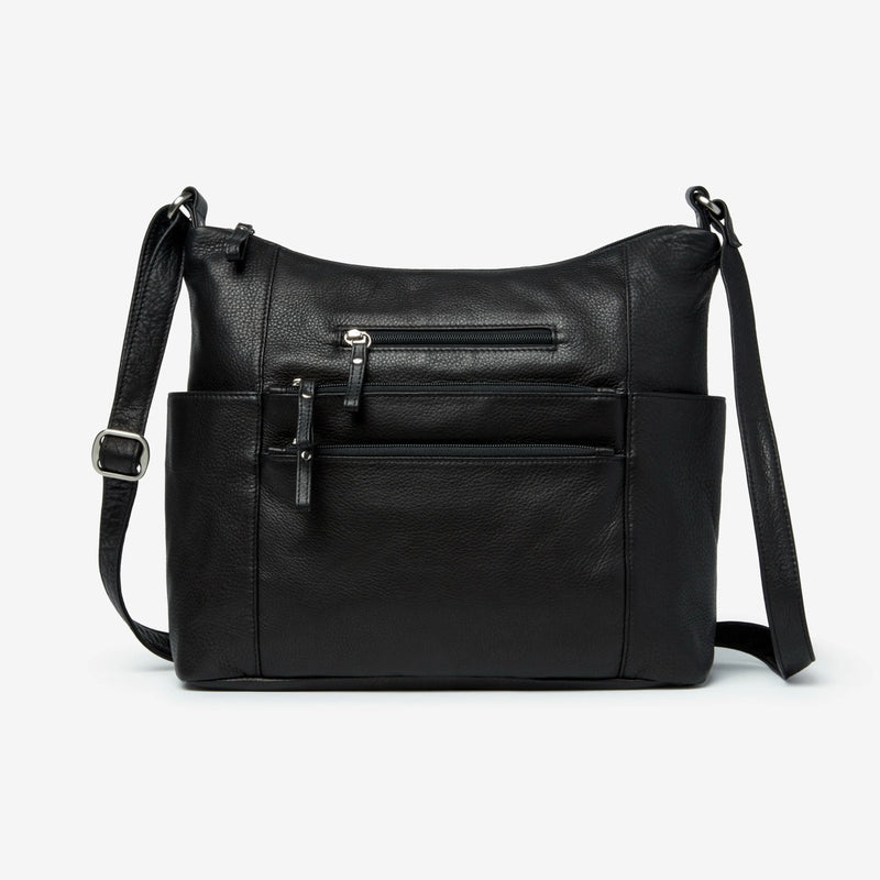 Black Osgoode Marley Everyday Tote bag with front pocket and dual handles, shown from the front view.