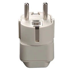 European travel grounded adapter plug by Voltage Valet with multiple outlet ports and secure grounding for international devices.