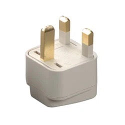 Voltage Valet U.K. travel grounded adapter plug for UK outlets, compact and lightweight for international travel.