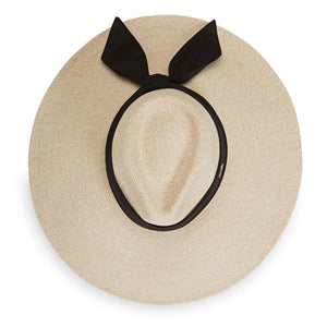 Wallaroo Hat Company Elise UPF 50+ packable sun hat with wide brim and neutral color, suitable for sun protection and outdoor wear.