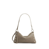 Hammitt Kyle SML crossbody bag in black leather with silver hardware, featuring adjustable strap and compact design.