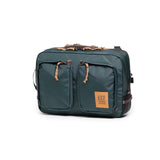 Topo Designs Global Briefcase showing a sleek, sturdy canvas and leather briefcase with multiple compartments and top handle.