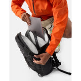 Black Matador 24L Adventure Pack with multiple compartments and durable straps, designed for outdoor travel and hiking.