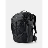 Black Matador 35L Global Travel Pack with multiple compartments and padded shoulder straps for comfortable travel and organization.