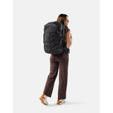 Matador 45L Global Travel Pack in black showing compact, durable travel backpack with multiple compartments and adjustable straps.
