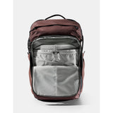 Matador 45L Global Travel Pack in garnet with multiple compartments and adjustable straps, designed for versatile travel.