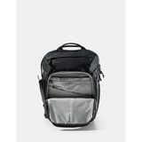 Matador 18L personal item travel pack in black with compact design and multiple compartments for organized travel storage.