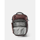 Matador 18L personal item travel pack in garnet color with compact design and multiple compartments, suitable for carry-on travel.