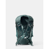 Matador 18L waterproof packable backpack in juniper color, made of durable material, shown in a folded and unfolded state.