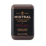 Mistral men's bar soap in 250g with a sleek packaging design, ideal for everyday cleansing and skin freshness.