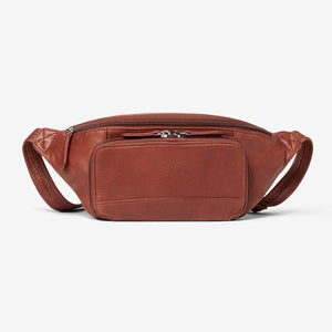 Osgoode Marley RFID organizer waistpack with front pocket and multiple compartments, designed for secure everyday carrying.