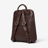 Osgoode Marley RFID organizer backpack in espresso with multiple compartments and sturdy straps, designed for secure everyday use.
