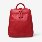 Osgoode Marley RFID organizer backpack in garnet with front view showing multiple compartments and secure RFID-blocking features.