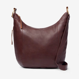 Osgoode Marley Tammi Hobo handbag in espresso color, front view showing sleek leather design and spacious interior.
