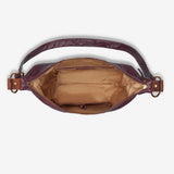 Osgoode Marley Tammi Hobo handbag in mulberry leather with interior view showing spacious design and quality craftsmanship.