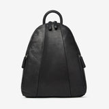 Black Osgoode Marley teardrop-shaped multi-zip backpack with front zipper compartments and adjustable straps.