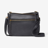 Osgoode Marley Virginia Small Crossbody bag in storm gray, featuring compact design with adjustable strap and front zipper pocket.