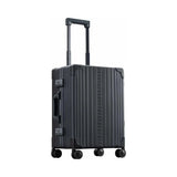 Silver Aleon 21-inch Classic Carry-On suitcase with hard shell and spinner wheels, designed for travel convenience.