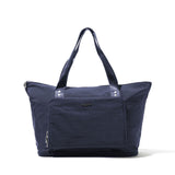 Baggallini Carryall Expandable Packable Tote bag in large size with multiple compartments, shown partially expanded.
