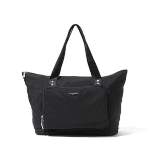 Baggallini Carryall expandable tote bag in large size, showing its sleek design and spacious interior.