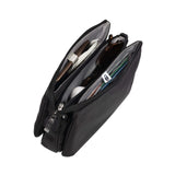 Black Baggallini Perry Crossbody bag with adjustable strap and multiple compartments, made from durable twill fabric.