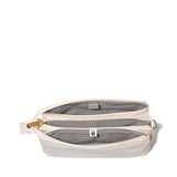 Black Baggallini Perry Crossbody bag with adjustable strap and multiple compartments, made of durable twill fabric.