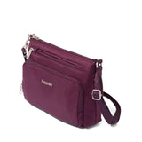 Baggallini Securtex anti-theft keepsake crossbody bag in French navy with secure zipper and compact design.