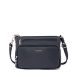 Baggallini Securtex anti-theft keepsake crossbody bag in French navy with secure zipper and sleek design.