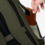 Bellroy Classic Rolltop backpack with sleek black design, adjustable straps, and rolltop closure for versatile everyday use.