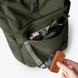 Bellroy Classic Rolltop backpack with sleek black design, adjustable straps, and spacious rolltop opening for versatile daily use.